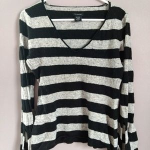 Greay and Black Striped Sweater